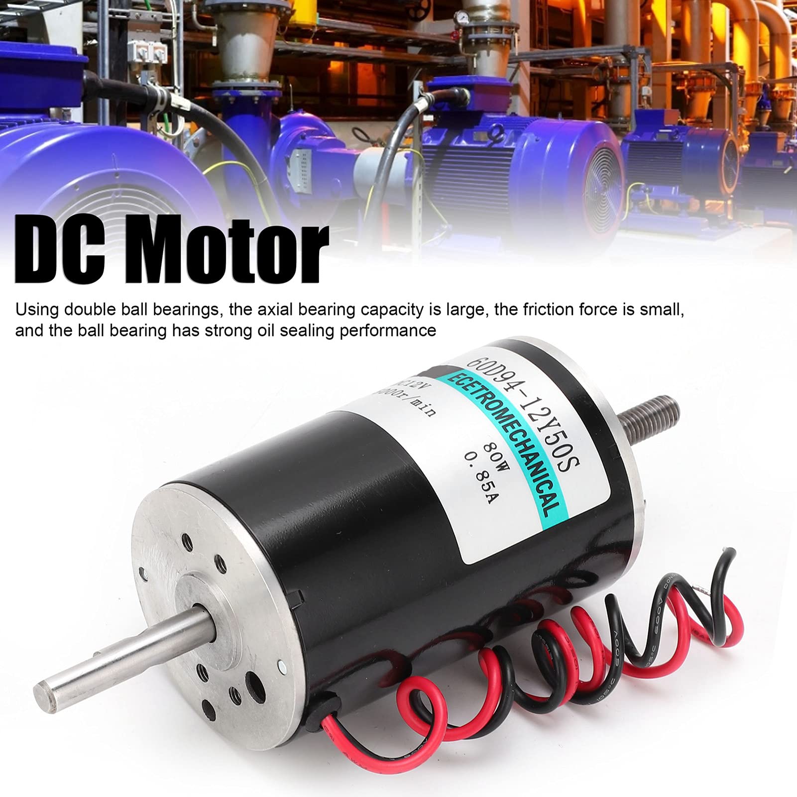 QANYEGN Double Output Shaft Speed Regulation Motor, Permanent Magnet Motor, Electric Micro Speed Reduction Geared Motor for Consumer Electronics (Without Bracket)