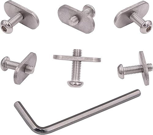 METER STAR 6 tornillos de acero inoxidable 304 para riel de kayak y tuercas de riel M6, kit de reemplazo de montaje de engranajes para kayaks,