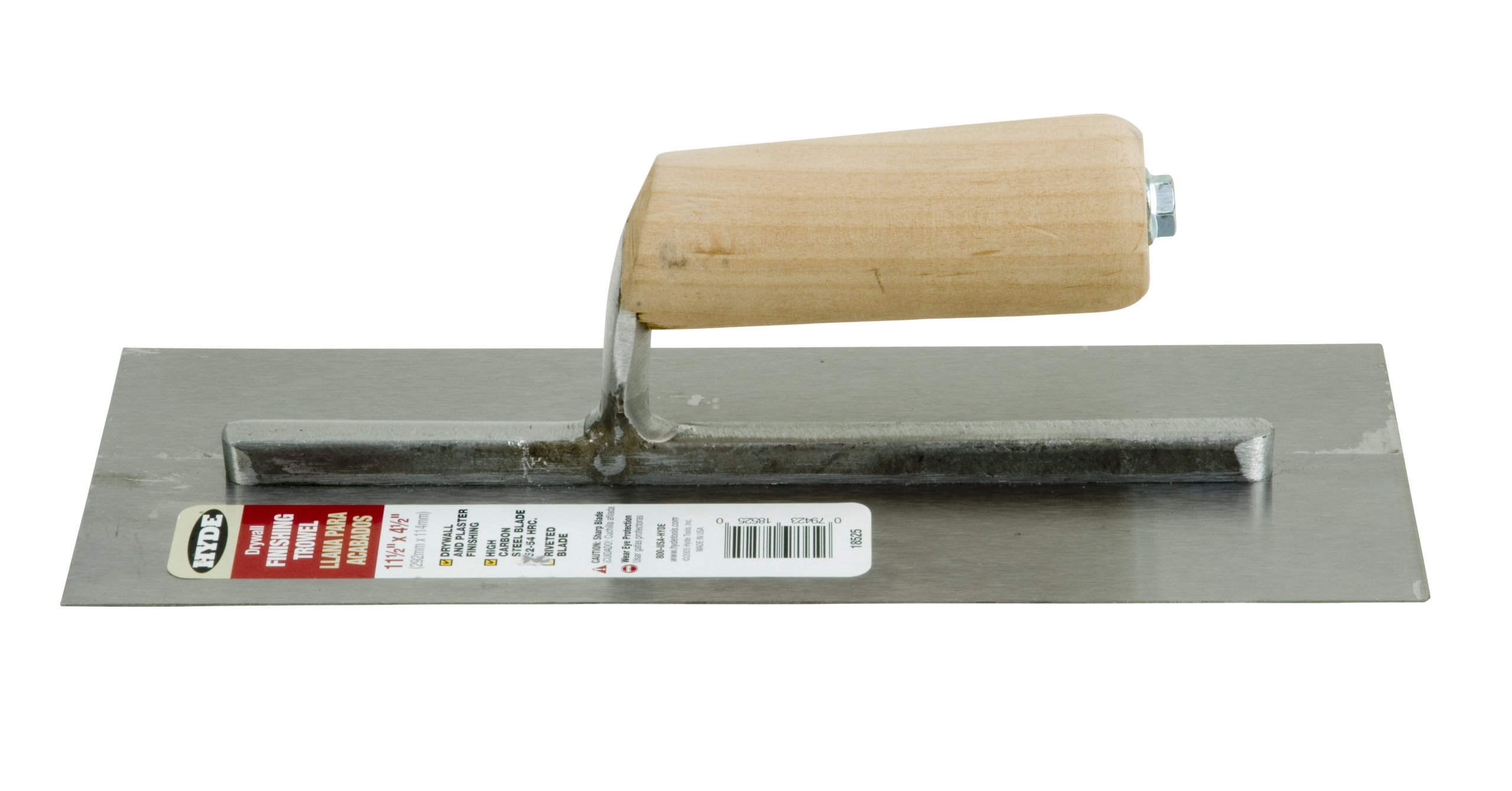 Truelle de finition plate acier carbone outil maçonnerie 28 x 11,4 cm Hyde Tools 18525