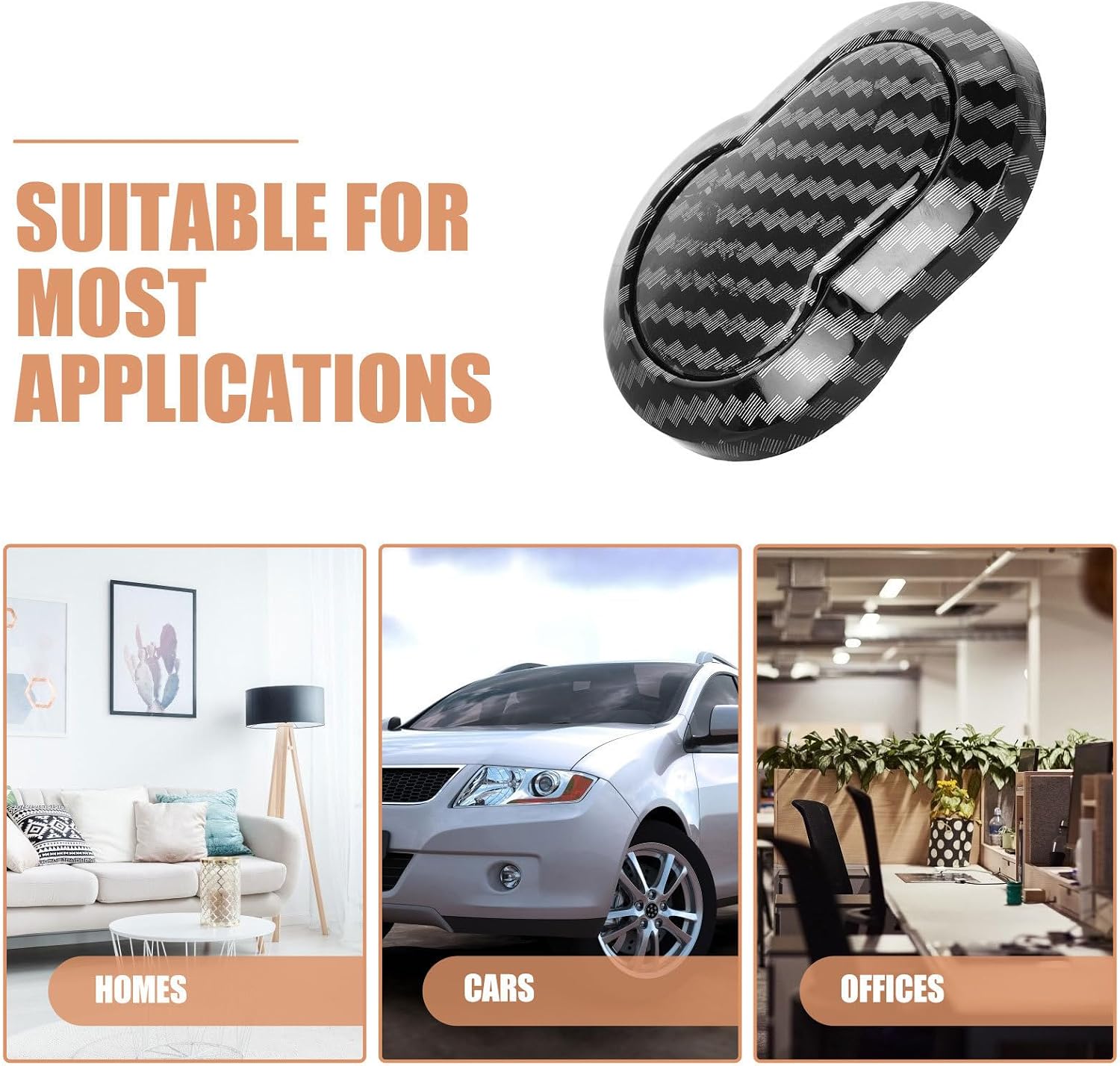 BESPORTBLE Gourd Shaped Car Mini Hooks Black ABS Hidden Organizer image 3