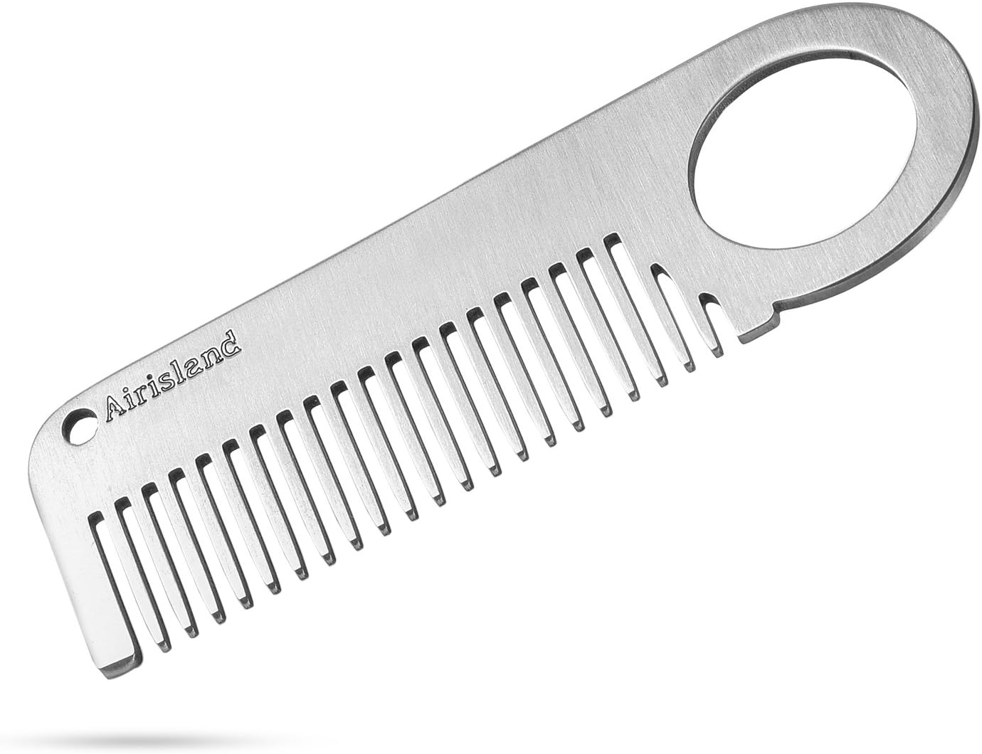 Airisland Stainless Steel Keychain Comb Small Pocket Comb Mini Anti-static Beard Mustache Comb 3.15 inches