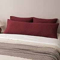 Vista 15 de PHF Fundas de almohada ultra suaves con tejido de gofre, tamaño King, sin inserto, paquete de 2 fundas de almohada de 20" x 36", fundas de almohada