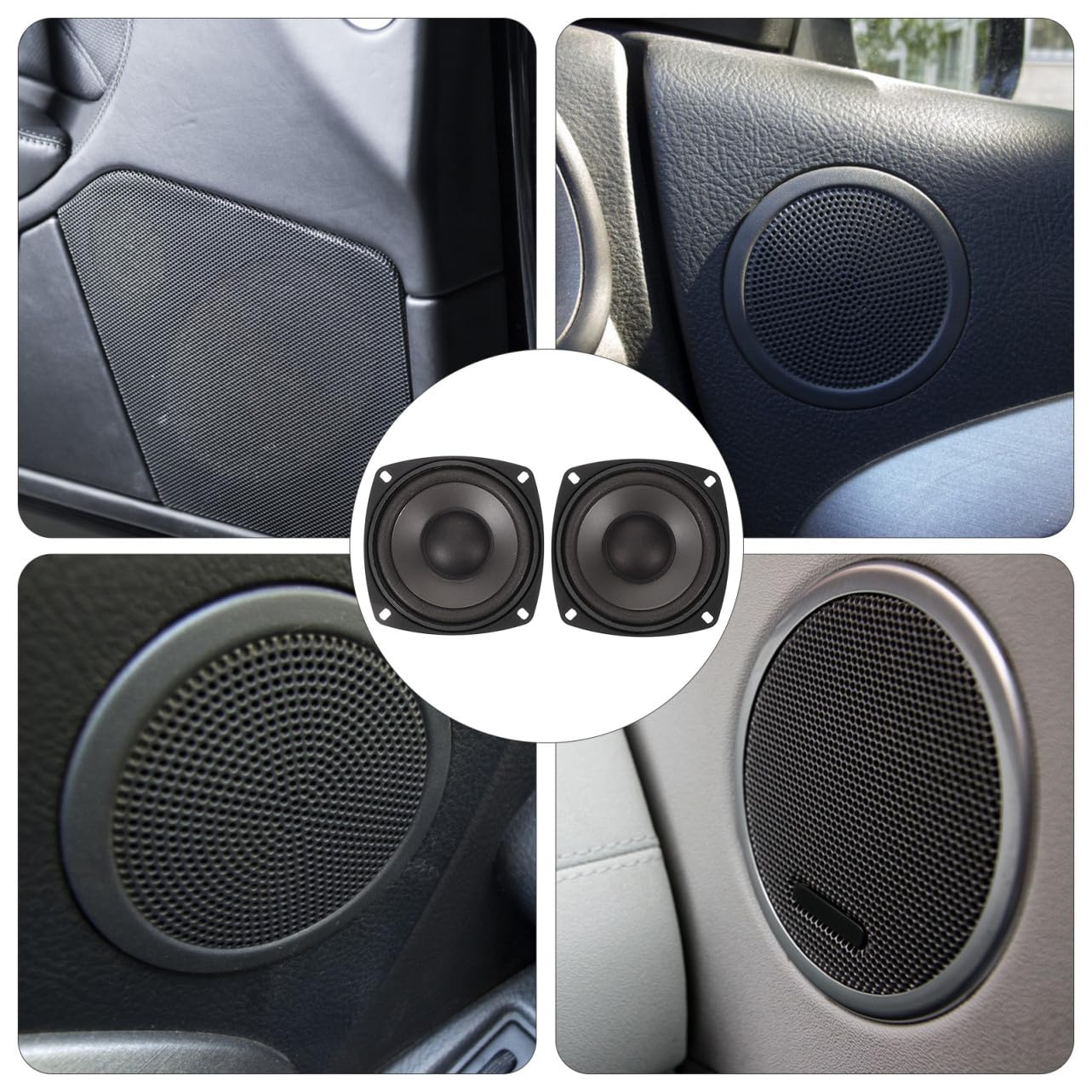 ULTECHNOVO Bocinas de Coche Coaxiales de 4 Pulgadas 600 W en Negro