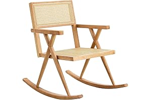 Sensational Solid Wood and Imitation Rattan ysfiuyo Rocking Chair: Enhanced Relaxation for Every Occasion
