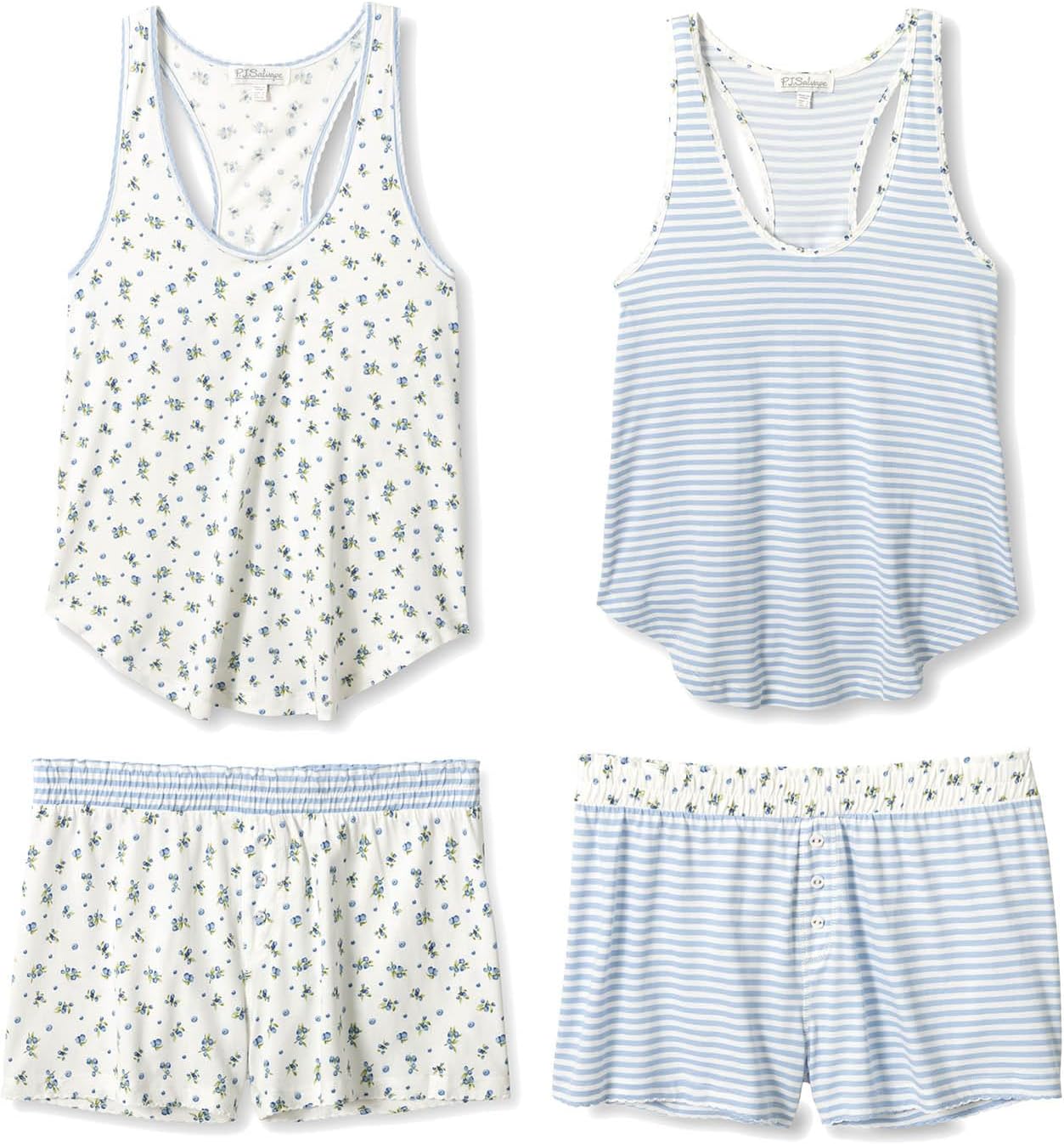 PJ Salvage Women's Mix and Match Tank Top and Shorts Pajama Sleep Set