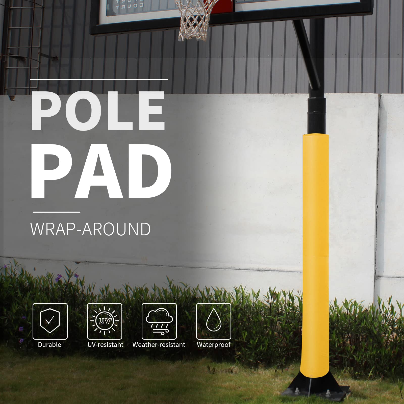 Custom Basketball Hoop Post Padding For Square Pole, UV-Resistant Crash Cushion Rod