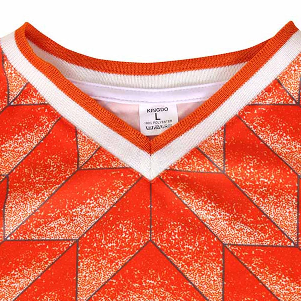 Kingdo Maglia da Calcio 88 Gullit - Olandese - Arancione - Bambino e Adulto - Ragazzi - Uomini - Maglietta Sportiva - Abbigliamento Sportivo
