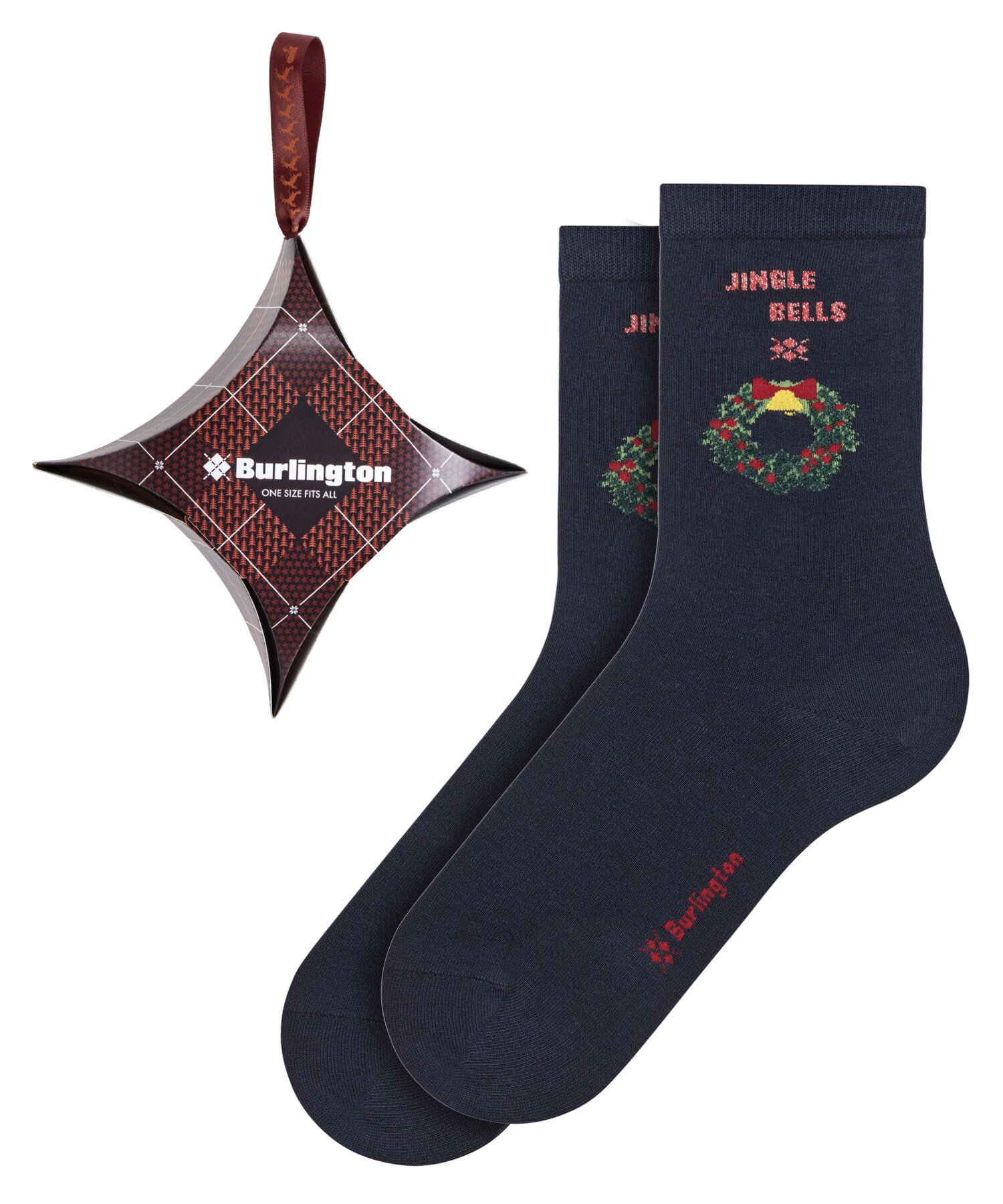 Burlington Women's X-Mas Giftset W So Cotton Patterned Socks 1 Pair, Blue Mix 0010, 3.5-7