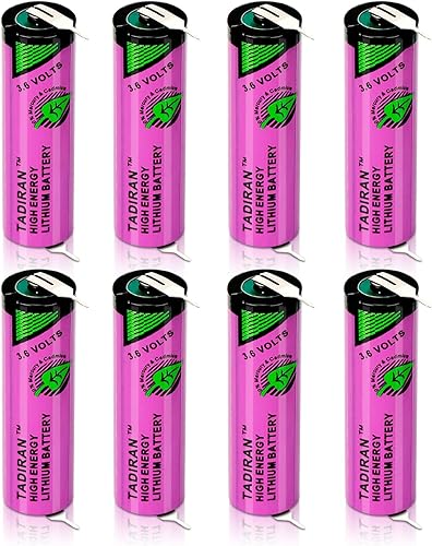 POWCAMAH Paquete de 8 baterías de litio TL-5903 de 3.6 V AA con pestañas 2400 mAh para Tadiran TL-5903 Siemens S7-400 6ES7971-0BA00