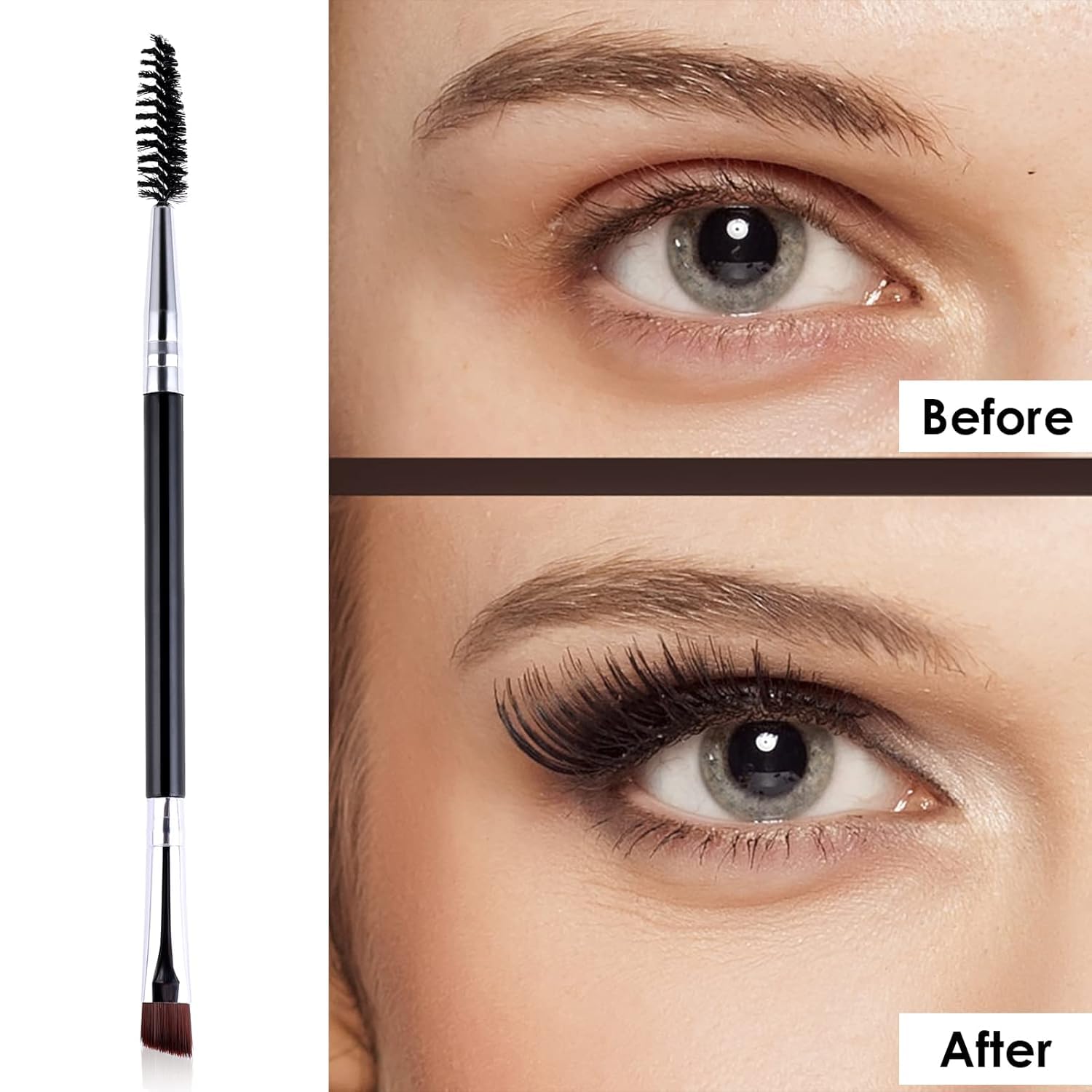MKSL Double Angled Eyebrow Brush - Ultra Thin Professional Spoolie Makeup Tool for Women, Girls, Makeup Artists and Stylists 2