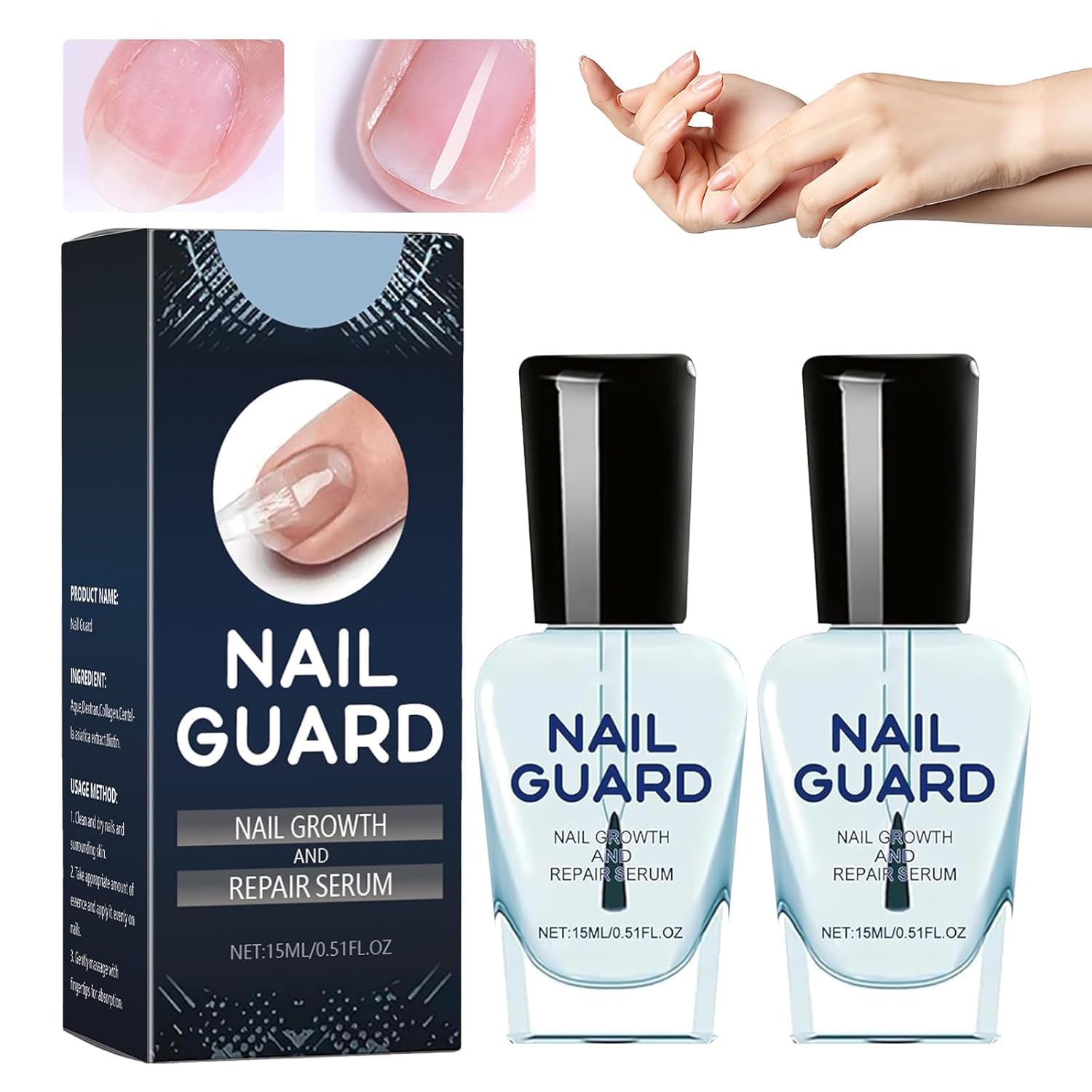Onyxoguard Nail Growth And Repair Serum, Onyxoguard Serum, Nail Growth and Strengthener Essence for Thin Nails And Growth, Nail Growth Serum (2PCS)