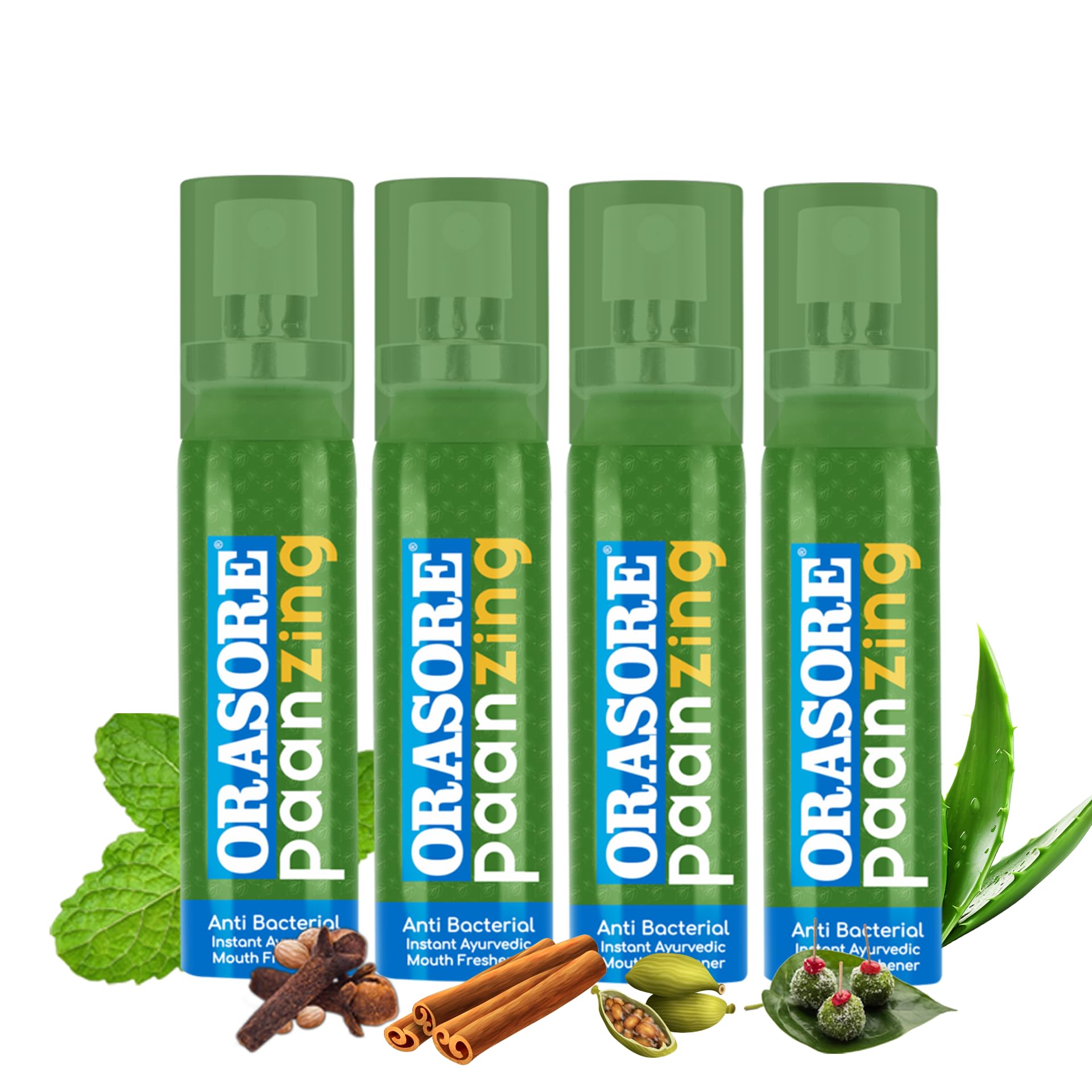 PaanZing Instant Mouth Freshener Spray by Orasore | Paan, Aloe Vera, Pudina, Peppermint, Cinnamon, Clove & Elaichi | Anti Bacterial & Long Lasting, Germ-free Blend (Pack of 4) (B0CYXS6NWP) Amazon Price History, Amazon Price Tracker