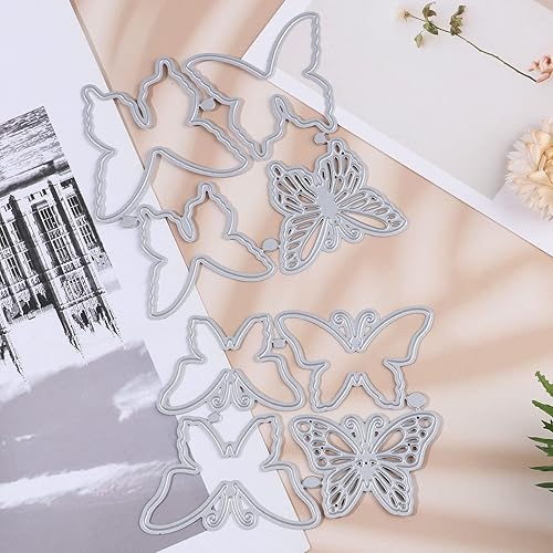 Miniatura 4 de Paquete de 2 troqueles de corte de mariposa de metal de mariposa 3D de acero al carbono, troqueles de corte para hacer tarjetas, decoración de