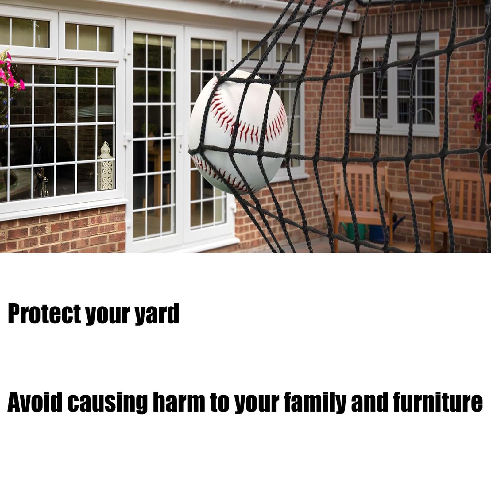 Redes De Protección Contra La Seguridad De La Espalda De Béisbol, Redes Deportivas, Red De Cuerda Protectora Multipropósito De Poliéster, Heavy duty knotless net, patio trasero movimiento (Size:1x10m)