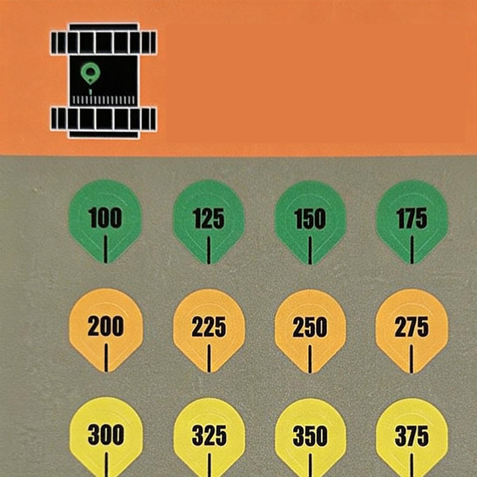 Zielfernrohr-Turm-Aufkleber – Maßgeschneidertes Yardage-Höhenband, wetterfeste Kalibrierungsaufkleber | Präzisions-Zielanzeige-Nummern-Set, Optik, Absehen-Identifikationsblätter, Schießausrüstung, Zub