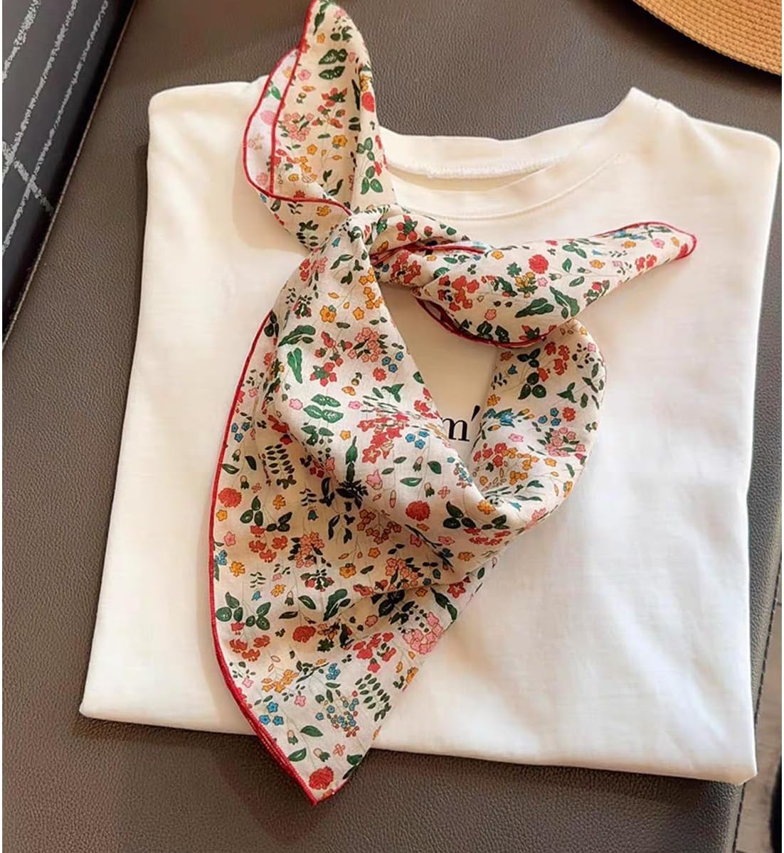 Cotton-Blend Bandana, Head Scarf, Headband, Head wrap, Hair Neck Scarf for Women 22 x 22 inch - Image 3