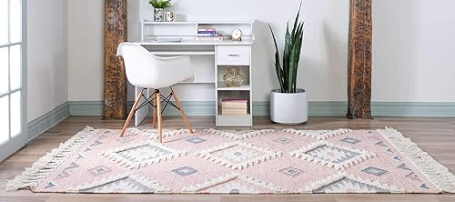 Miniatura 3 de Unique Loom Mesa Collection - Alfombra de área - Papago (4 pies 1 pulgada x 6 pies 1 pulgada rectangular, rosacrema)