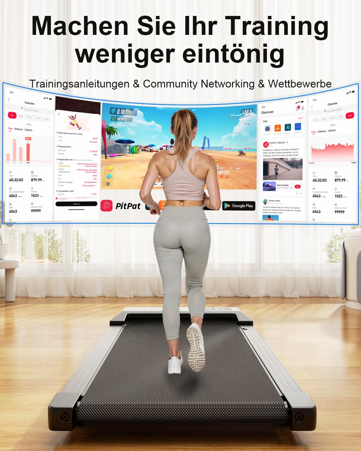 High-Tech Laufband für Zuhause: Ultimatives Walking Pad mit APP-Steuerung und Professionellen Trainingskursen
