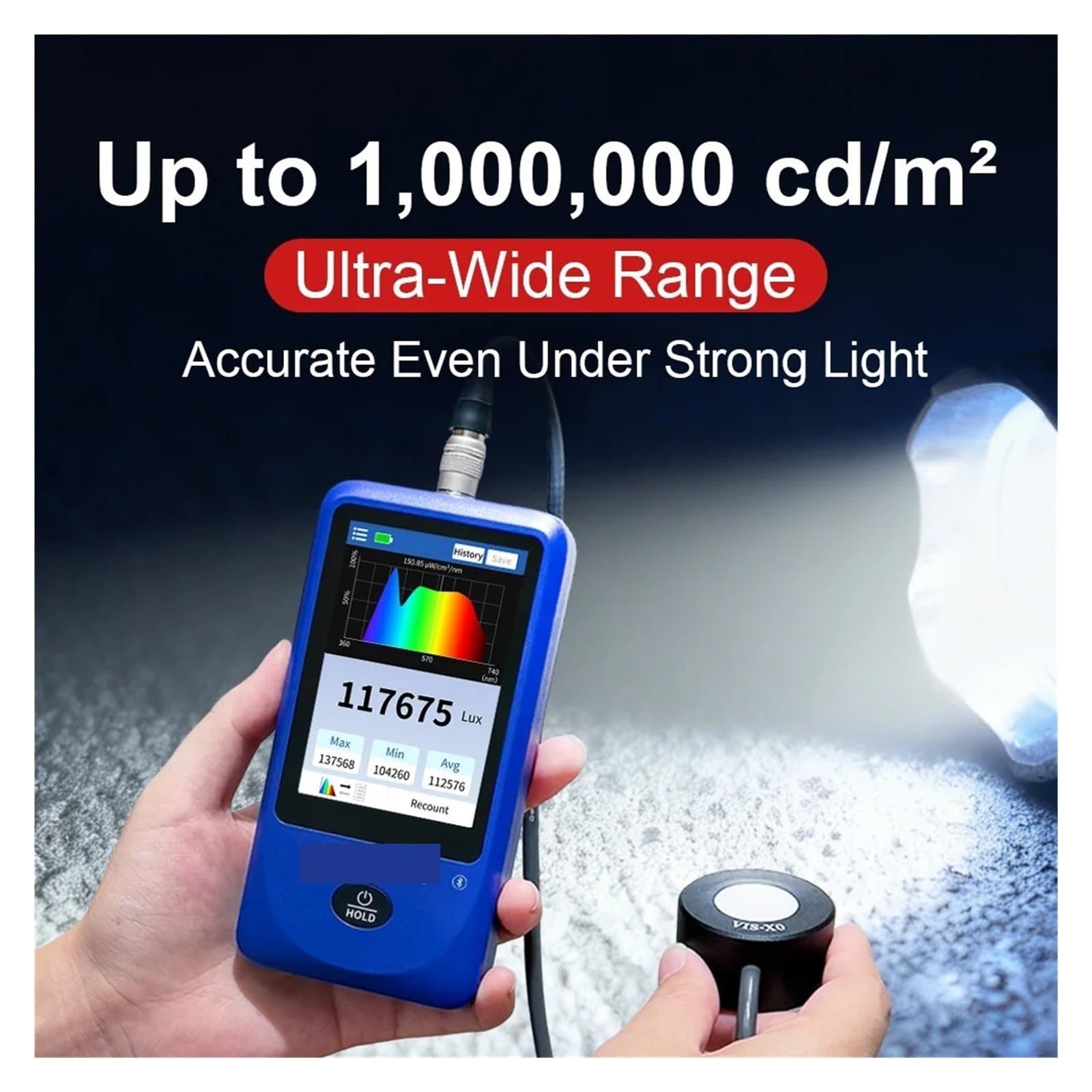 Luxmetro, Misuratore Di Illuminamento Spettrale LS335 Con Touchscreen A Colori Da 3,5 Pollici For Giardinaggio Domestico, Fabbriche Piante, Ricerca Agricola