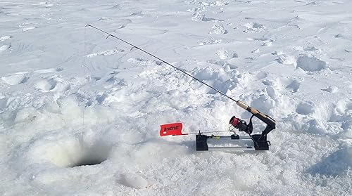 Miniatura 3 de Brocraft Puntas de pesca en hielo y soporte para cañas, inclina hacia abajo y aparejador