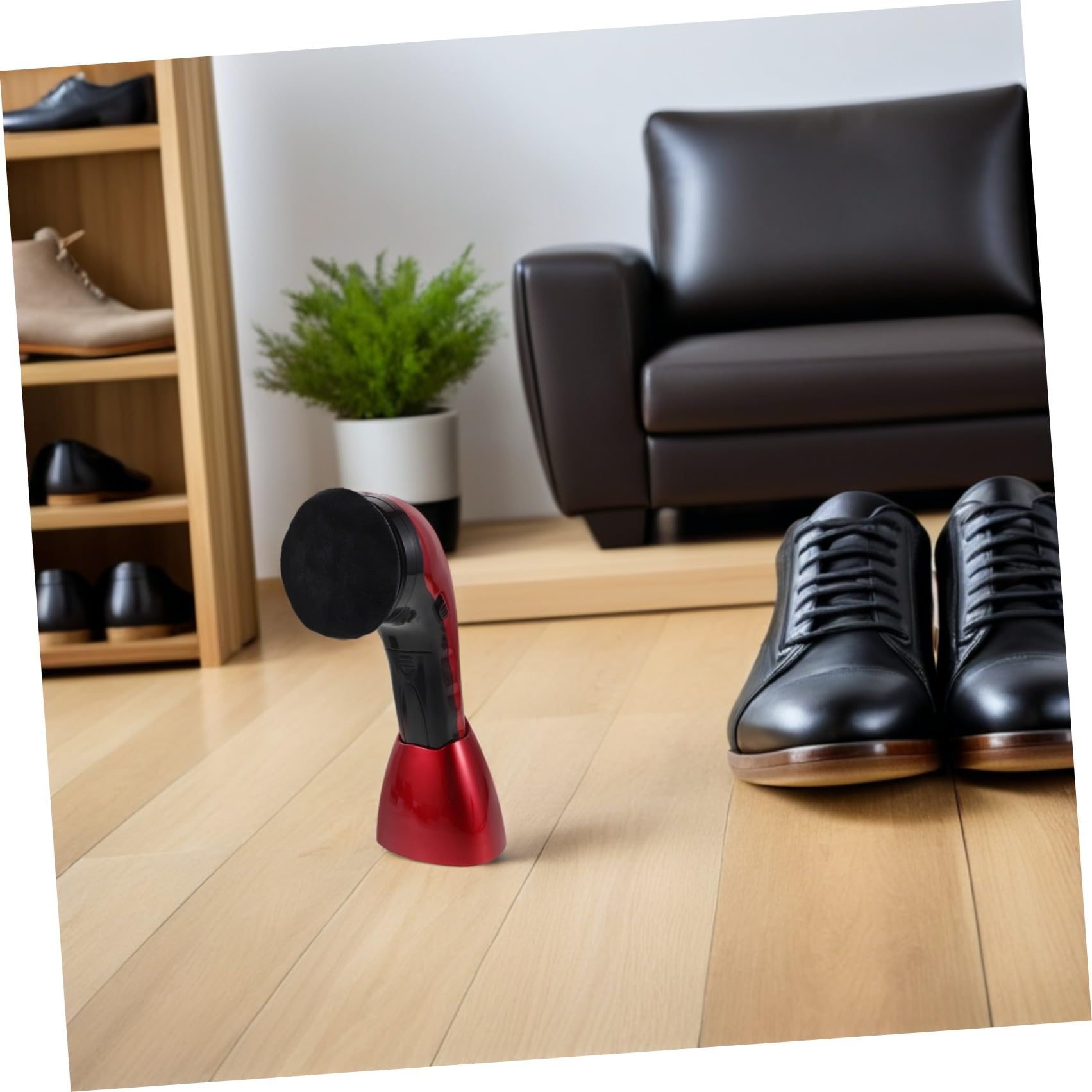 Healeved Elektrische Schuhputzbürste aus Faser und Kunststoff Satz mit Austauschbarem Bürstenkopf für Tiefe Reinigung und Staubentfernung Geeignet für Stiefel und Canvas Schuhe im Büro