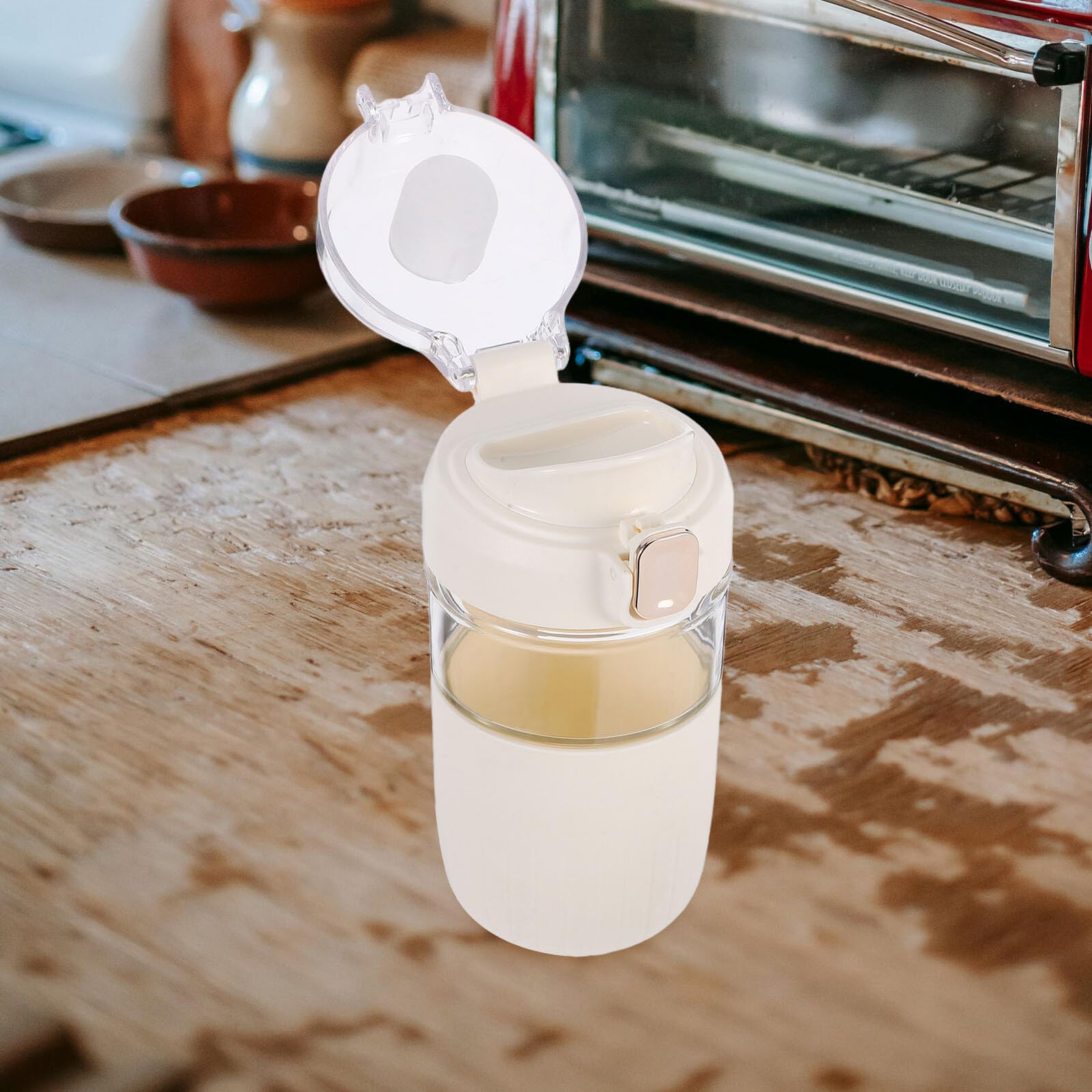 Glasbecher mit Integriertem Sieb und Hitzebeständigem Silikonschutz Wiederverwendbarer Teebecher To go für Heiße und Kalte Getränke Vielseitiger Reisebecher für Kaffee und Wasser