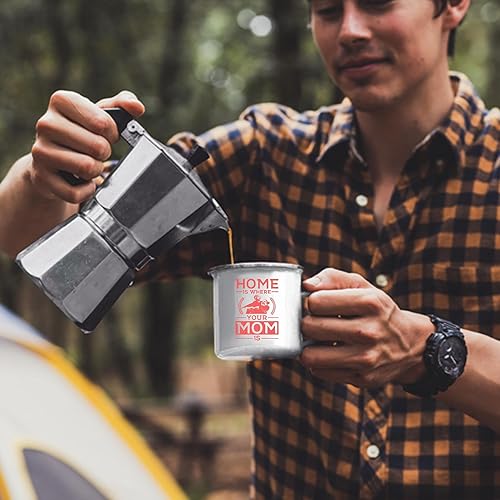 Miniatura 4 de Mothers Day Gift Idea Home Is Where Your Mom Is Perfect for Ages 221 12oz Enamel Silver Mug