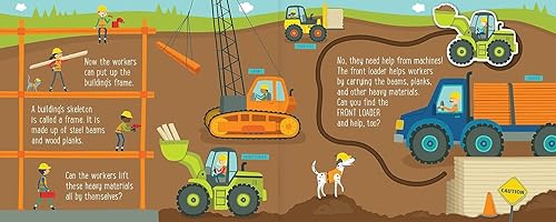 Miniatura 4 de Under Construction Juego de libro para niños pequeños ~ Libro de vehículos de construcción con camiones móviles y calcomanías Crenstone (tractores,