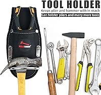 Vista 8 de MELOTOUGH Funda de Alicates Soporte de Herramientas y Soporte de Martillo de Bucle de Acero Resistente para Cinturón de Herramientas Organizador