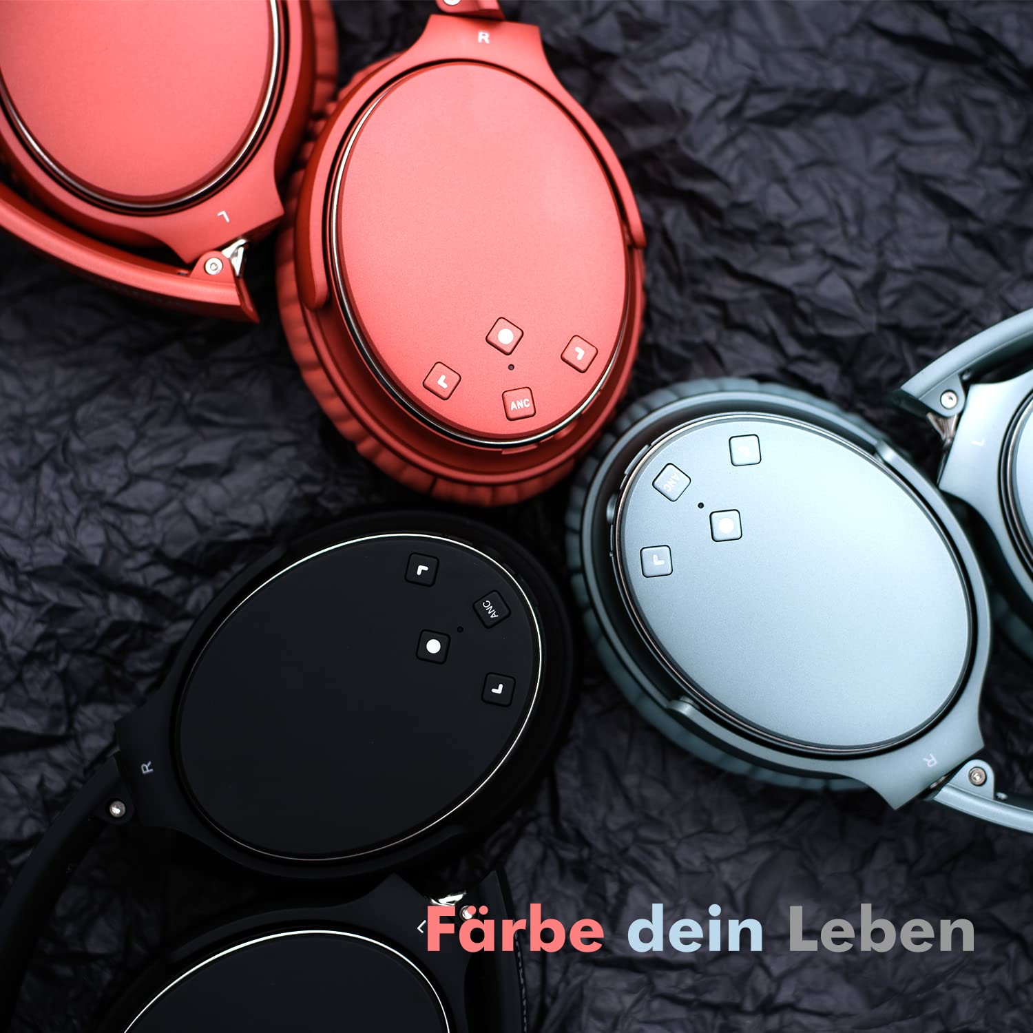 Noise Cancelling Kopfhörer Leichte,Srhythm NC25 Over Ear ANC Kopfhoerer Bluetooth Kabellos Faltbar mit Duale 40 mm HD Tieftontöner,Eingebaut Mikro,HiFi,Tiefer Bass,NFC,für Alle Geräte mit Bluetooth