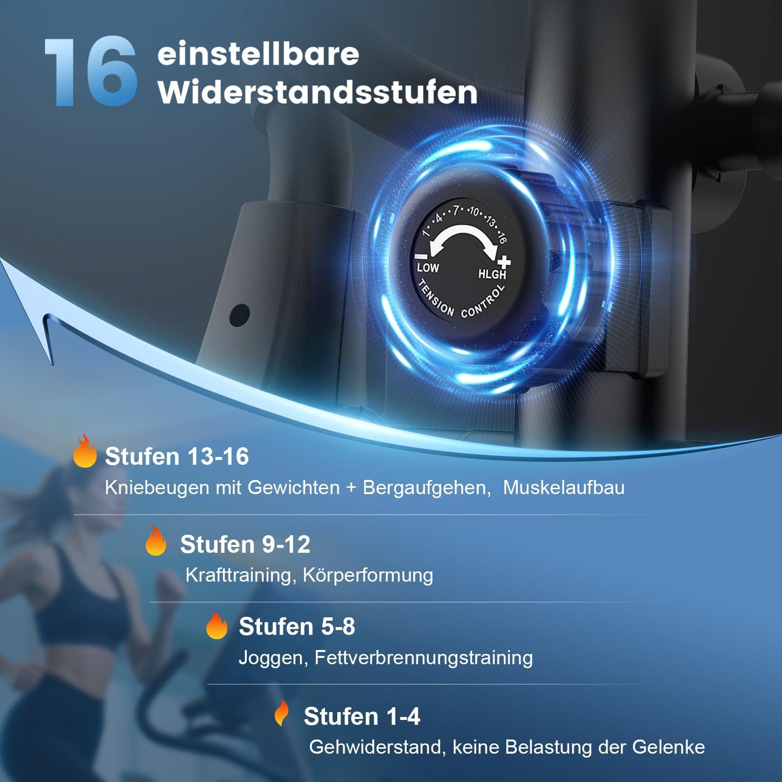 Crosstrainer 3-in-1 Magnetischer Ellipsentrainer 16 Widerstandsstufen LCD-Monitor 8 kg Schwungrad 42 cm Schrittlänge 150 kg