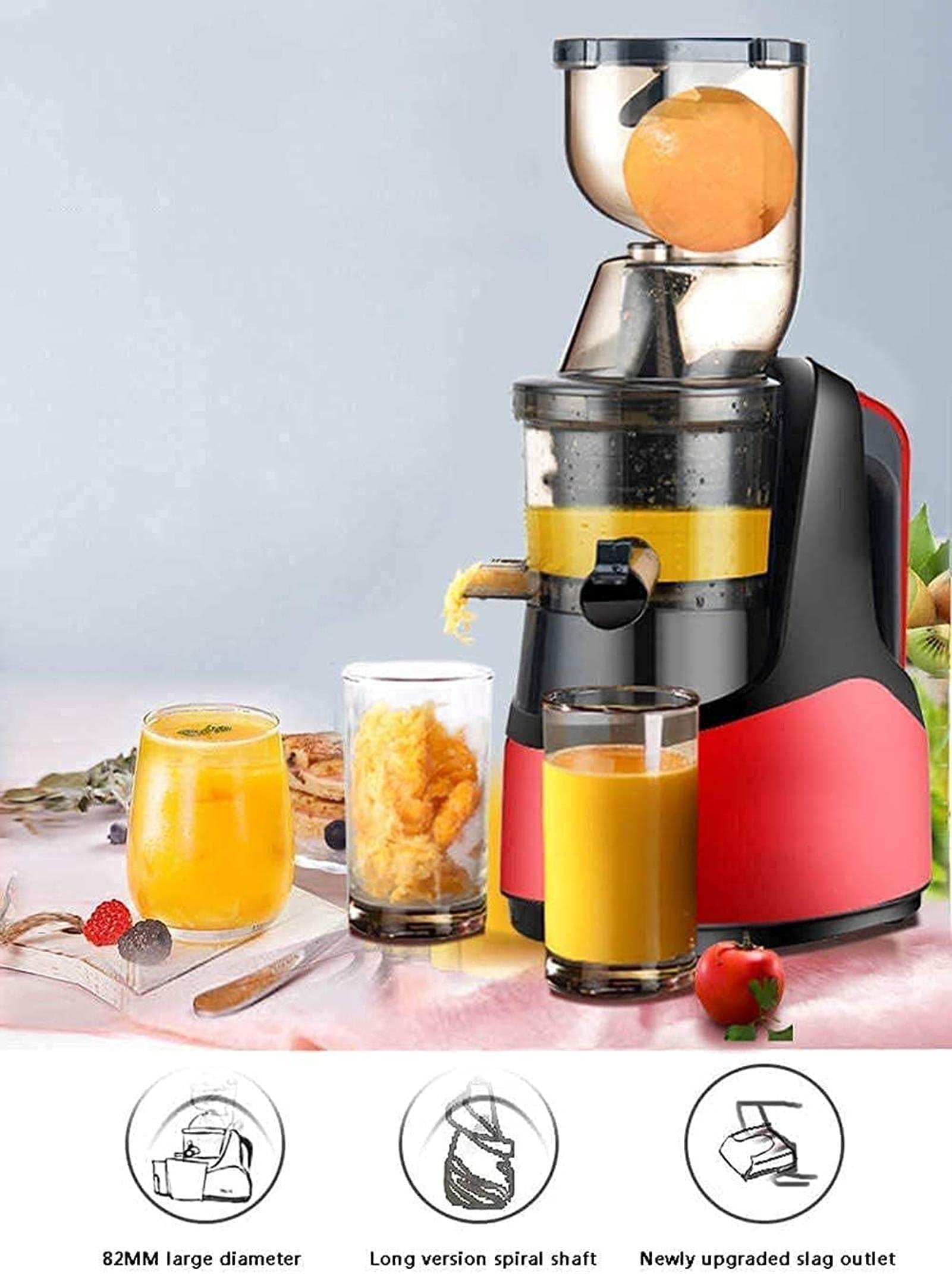 MIIKHI Fully Automatic Citrus Juicer with Separation of Juice Residues Juice Machine Household Fruits and Vegetables Multifunctional Juice Fryer with Cleaning Net Cleaner Cream