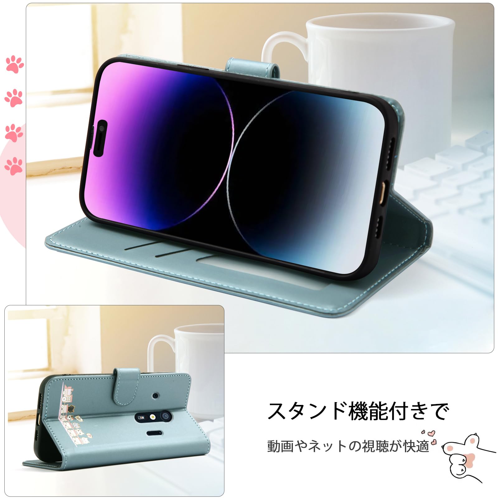 Amazon.co.jp: Qribo らくらくスマートフォン F-42A ケース 手帳型