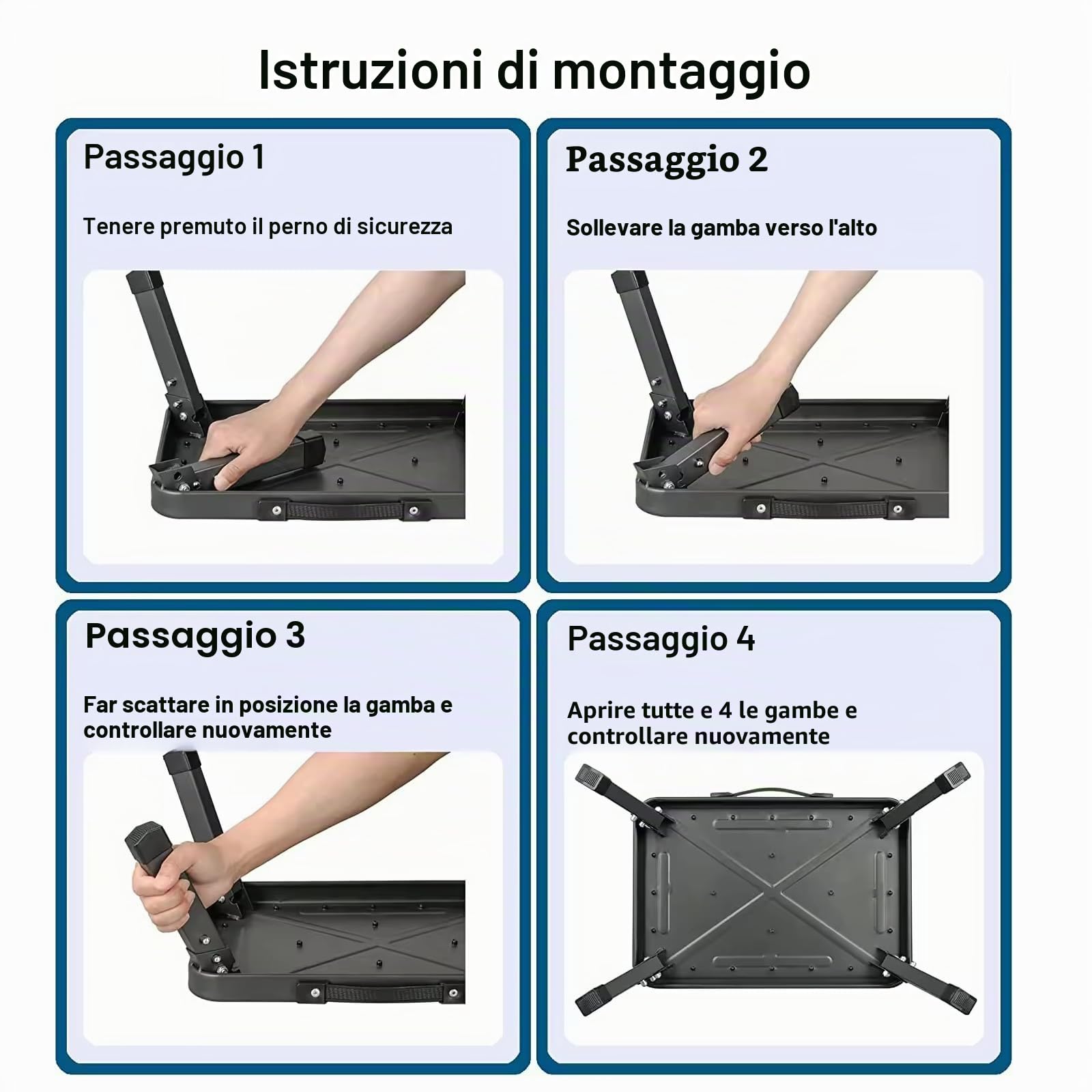 Sgabello pieghevole in acciaio, da campeggio, con tappetino antiscivolo, piccolo e compatto per i lavori di casa, la cucina, il bagno, il campeggio e molto altro, portata fino a 130 kg.