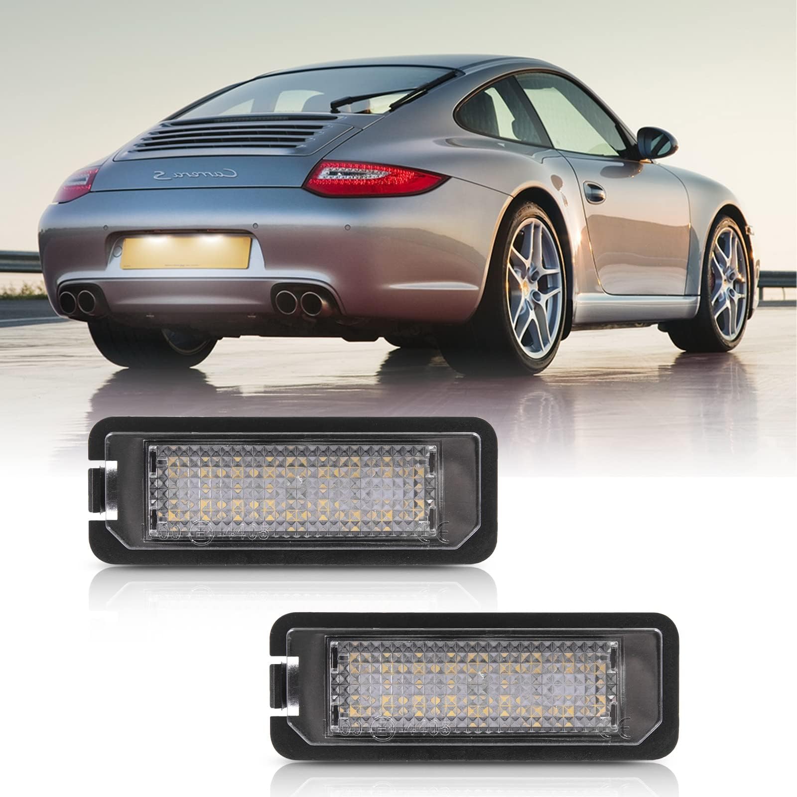 2X LED License Number Plate Light for Porsche Cayenne 958 911 Carrera 996 997 Boxster 987 Cayman 987 Canbus No Error Rear Led Tag Lamps