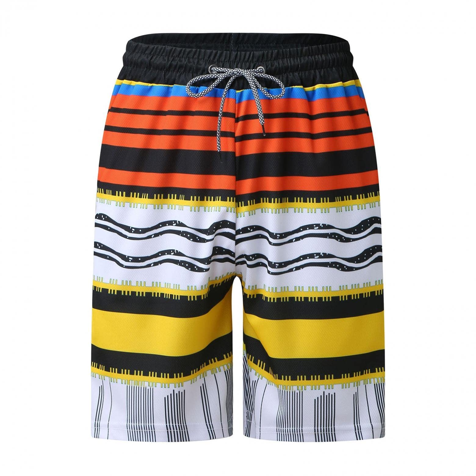 Męskie kąpielówki na lato, na plażę, do surfowania, z podszewką z siateczki, żółty, 4XL