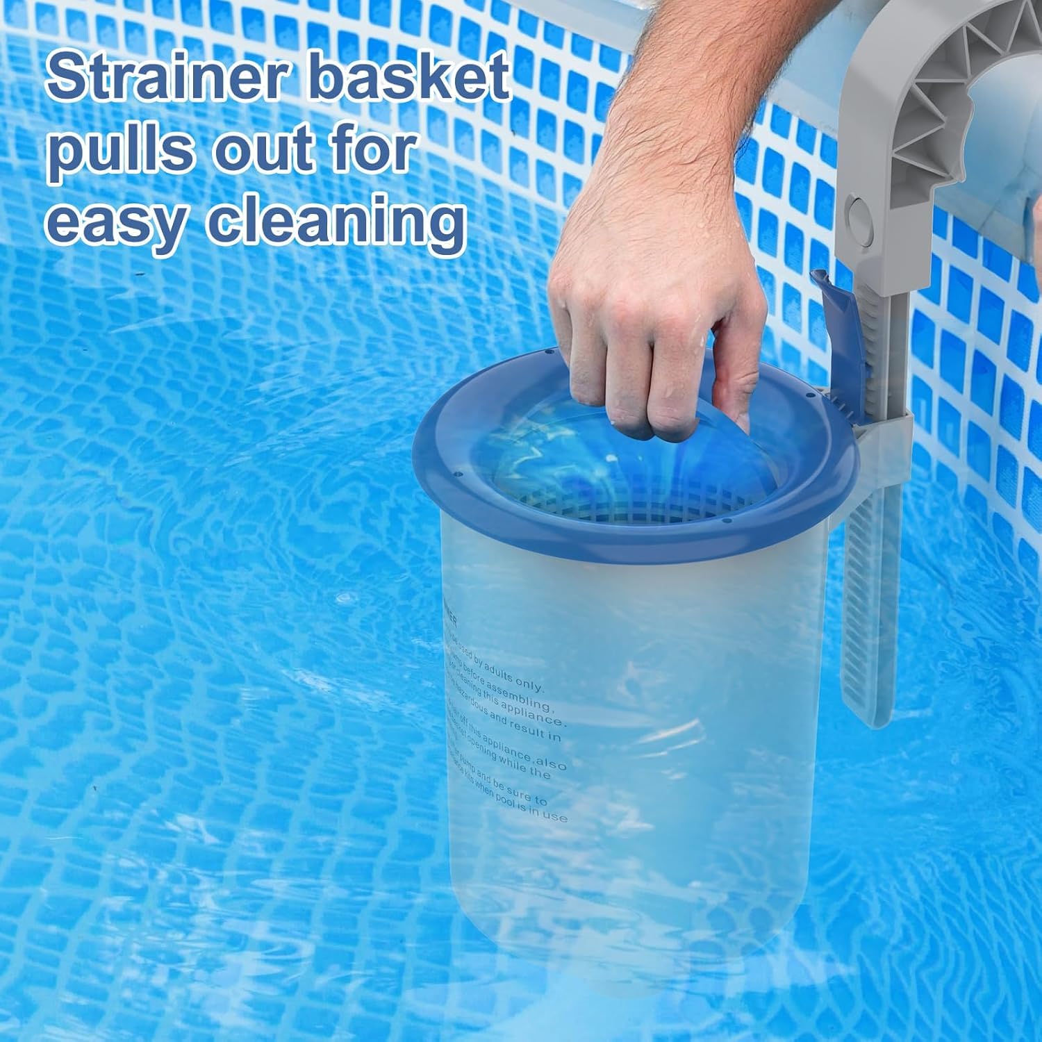 POOLAZA Skimmer Piscine Hors Sol – Panier Amovible, Hauteur Réglable | Support piscine gonflable, tubulaire et métal, panier amovible, installation sans perçage, pompe ≥800 GPH