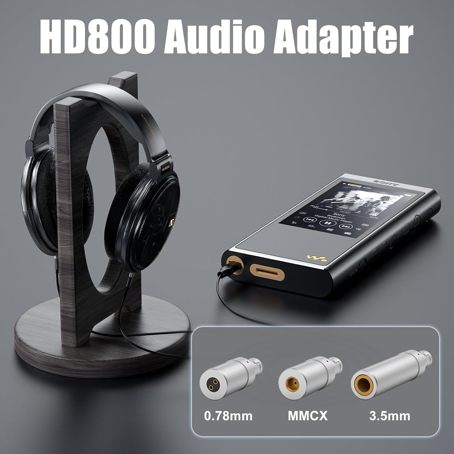 okcsc HD800 Male to 2 Pin Headphone Adapter for SENNHEISER HD800 HD800S HD820 Dharma D1000 HD600 HD650 HD660S Durable High Purity Exquisite Craft High End Audio Conversion 2 Pin Female 1 Pair Silver