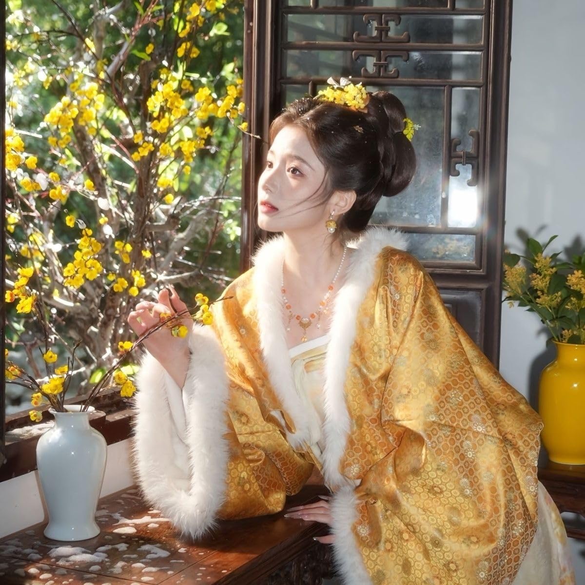 NIBHZ Hanfu, ochrona przed zimnem, zatrzymywanie ciepła, przyjęcie świąteczne, Halloween, fotografia, kostium sceniczny, długi płaszcz,S