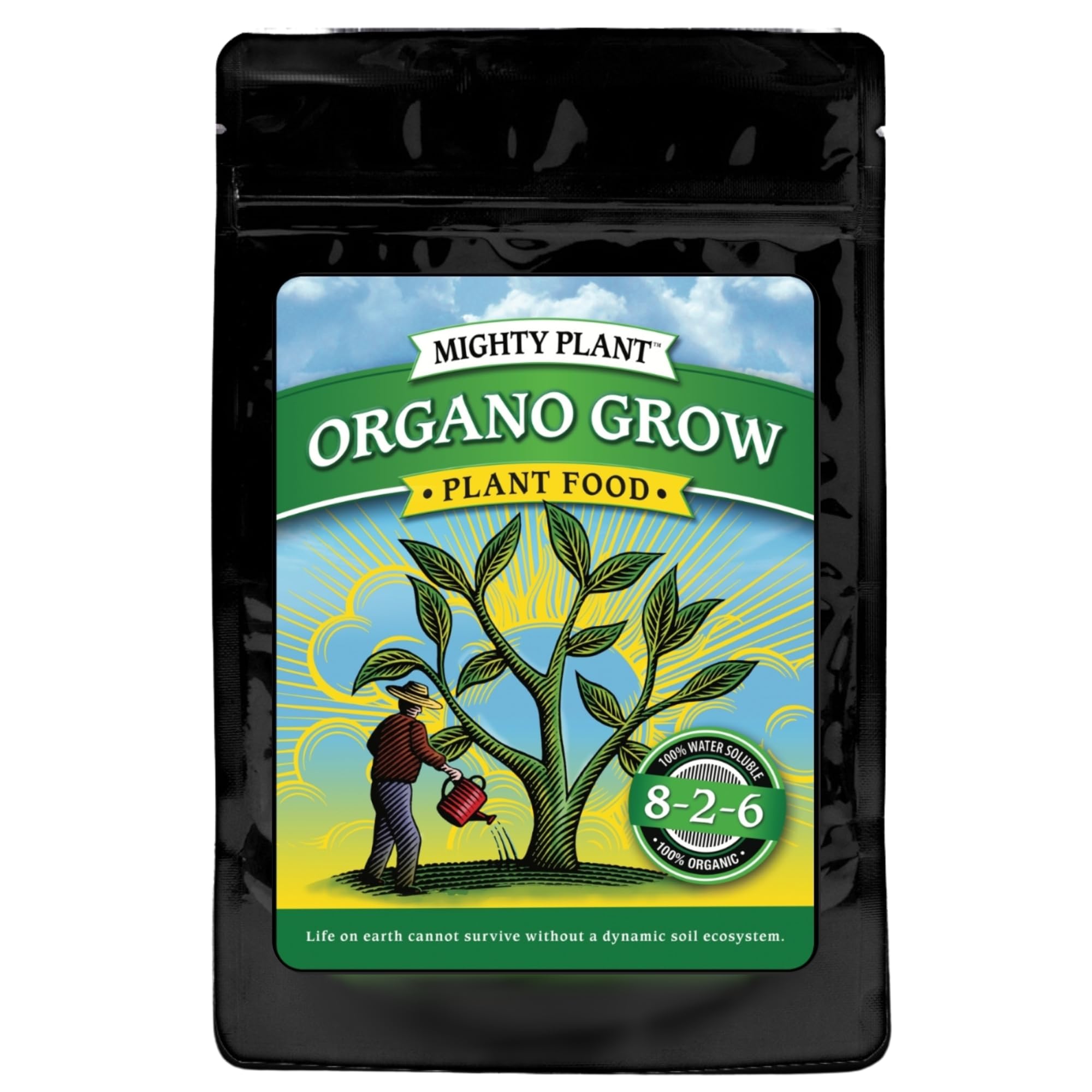 Organic Probiotic Plant Food – Fast-Acting with Microbes & Amino Acids 8-2-6 + 3% Calcium for All Garden Types Organo Grow | Boost Growth & Health (5, Ounces)