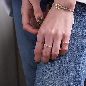 Amazon | ピンキーリング 18金 リング k18 指輪 レディース