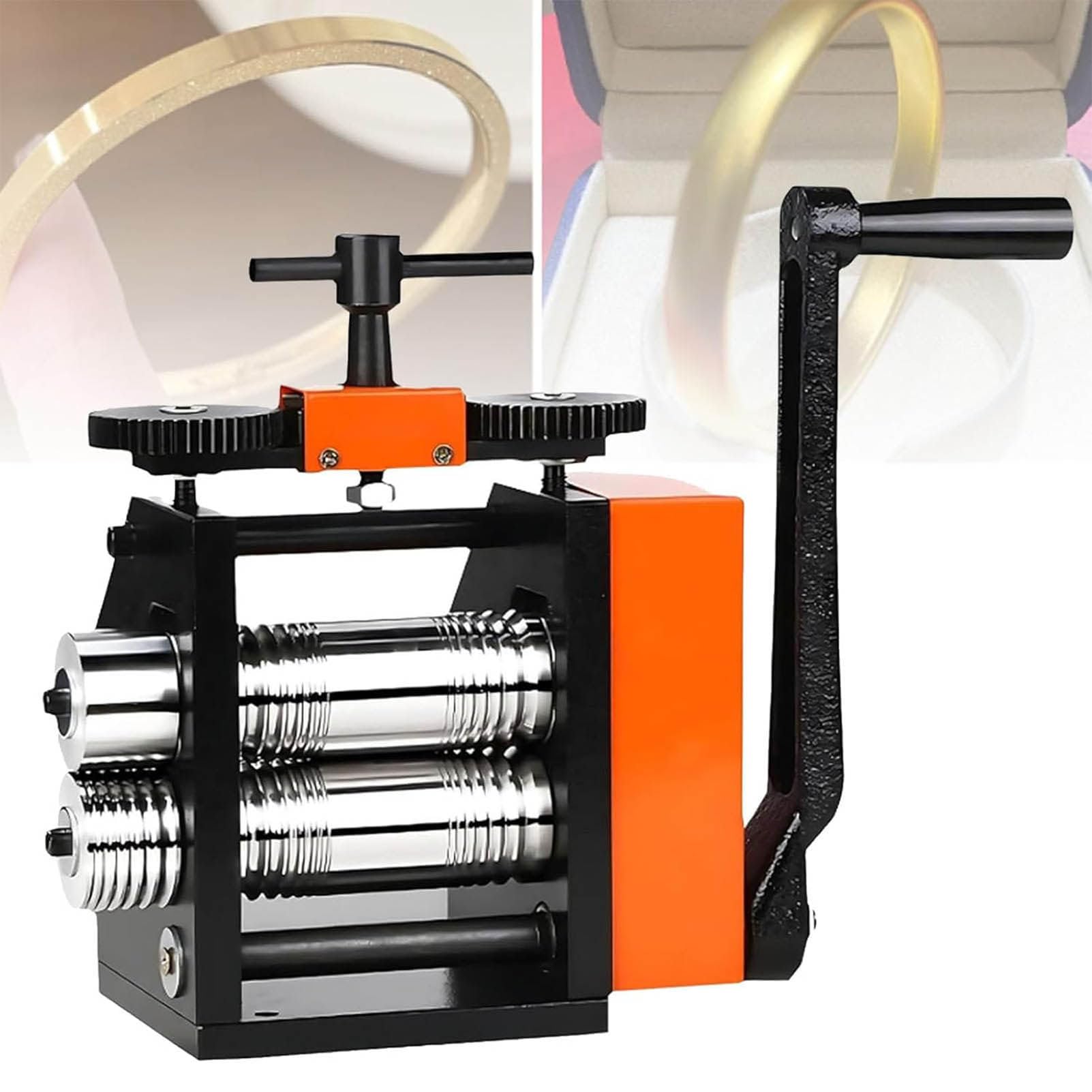 LJLYYDS Jewelry Rolling Mill, Manual Hand Crank Machine for Metal Stretching, Pressing Sheets and Shapes, Durable and Efficient Design