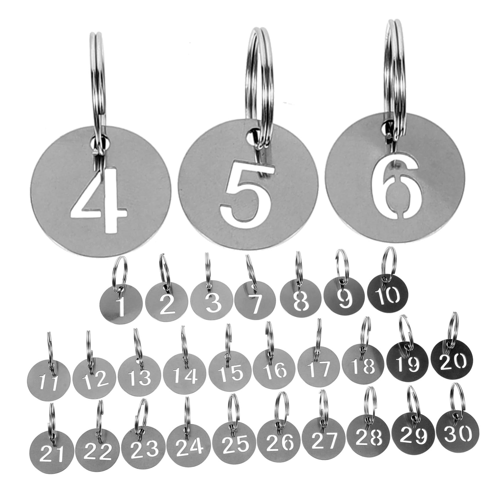 数字カード キー識別子 番号タグ 11 ~ 20 リング付き Amazon | STOBOK 30個キーリング用属製ナンバータグ からまでの