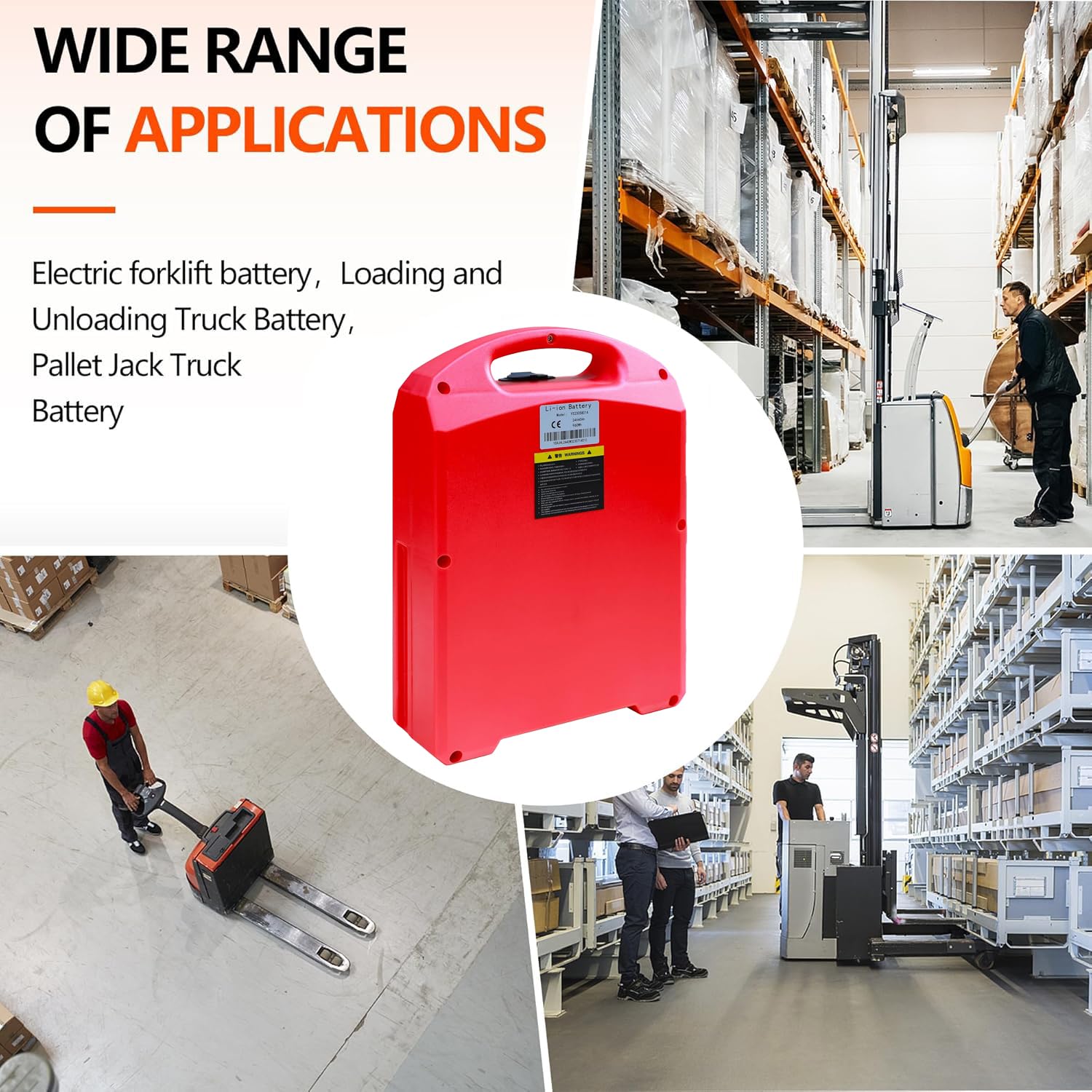 Batteria per Carrello elevatore Elettrico 24V 20Ah 30Ah 40Ah Batterie per transpallet Elettrico LiFePO4 48V 15Ah 20Ah per Motore CBD15J/CBD18/20-LI3