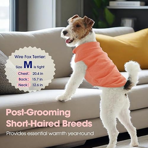 Miniatura 5 de FUAMEY Chaleco de forro polar para perro sudadera cálida suéter elástico para cachorro abrigo de cuello alto chaqueta de invierno para perro con