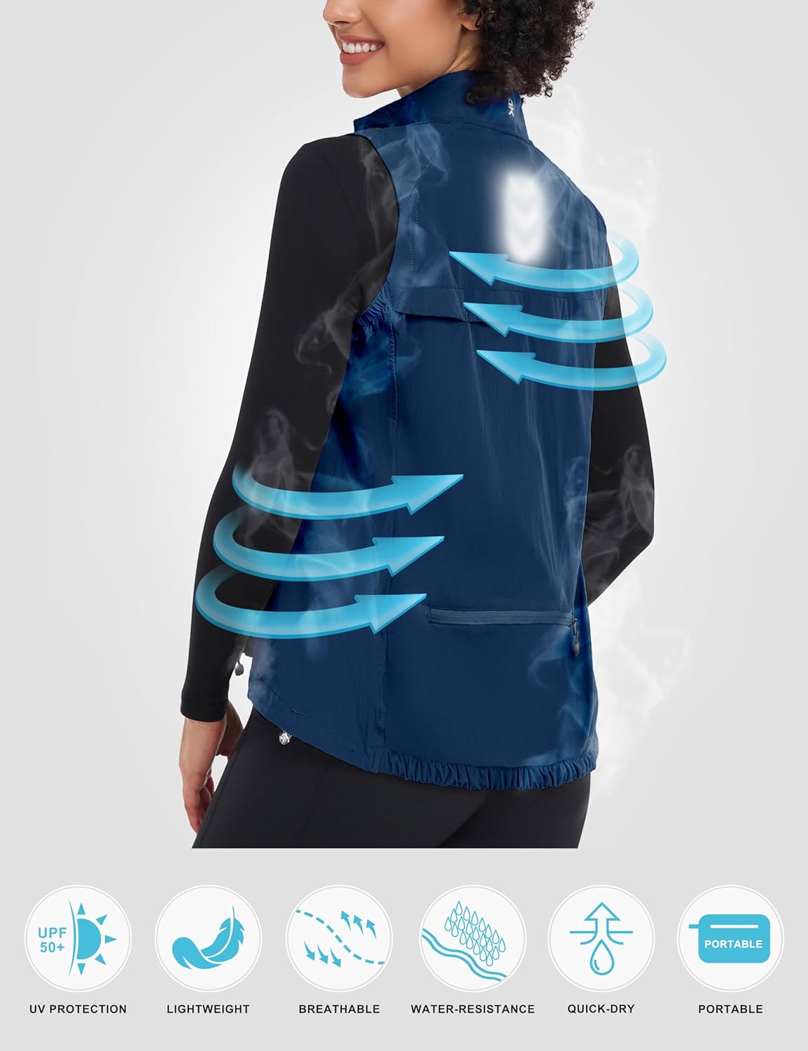 Little Donkey Andy Women's Lightweight Quick Dry Vest Summer Windproof Sleeveless Elastic Jacket for Golfing Cycling Running - Image 4