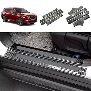 Entry Guards Cover Compatible with Nissan Rogue 2021 2022 2023 2024 2025 2026 Door Sills Welcome Pedal Protect