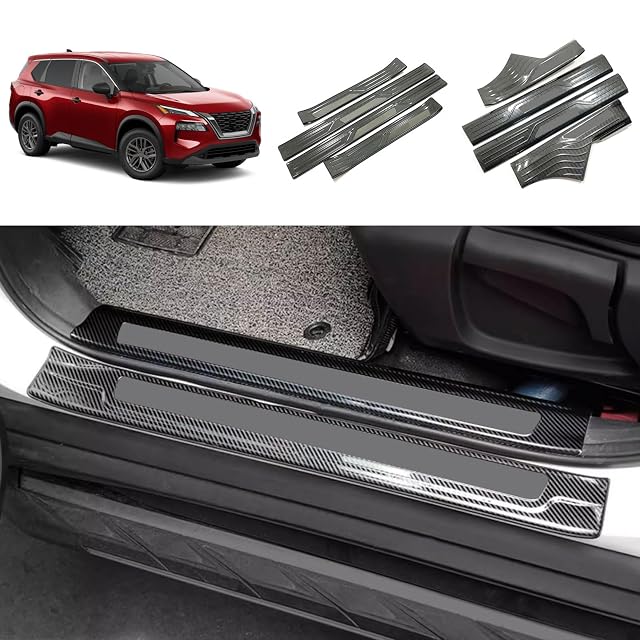 Entry Guards Cover Compatible with Nissan Rogue 2021 2022 2023 2024 2025 2026 Door Sills Welcome Pedal Protect