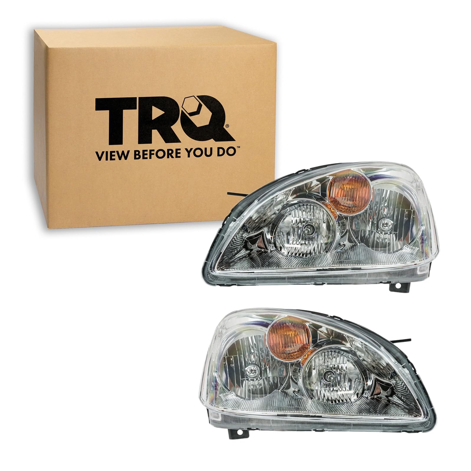 TRQ Headlight Assembly Set NI2502142 NI2503142 Compatible with 2002-2004 Nissan Altima