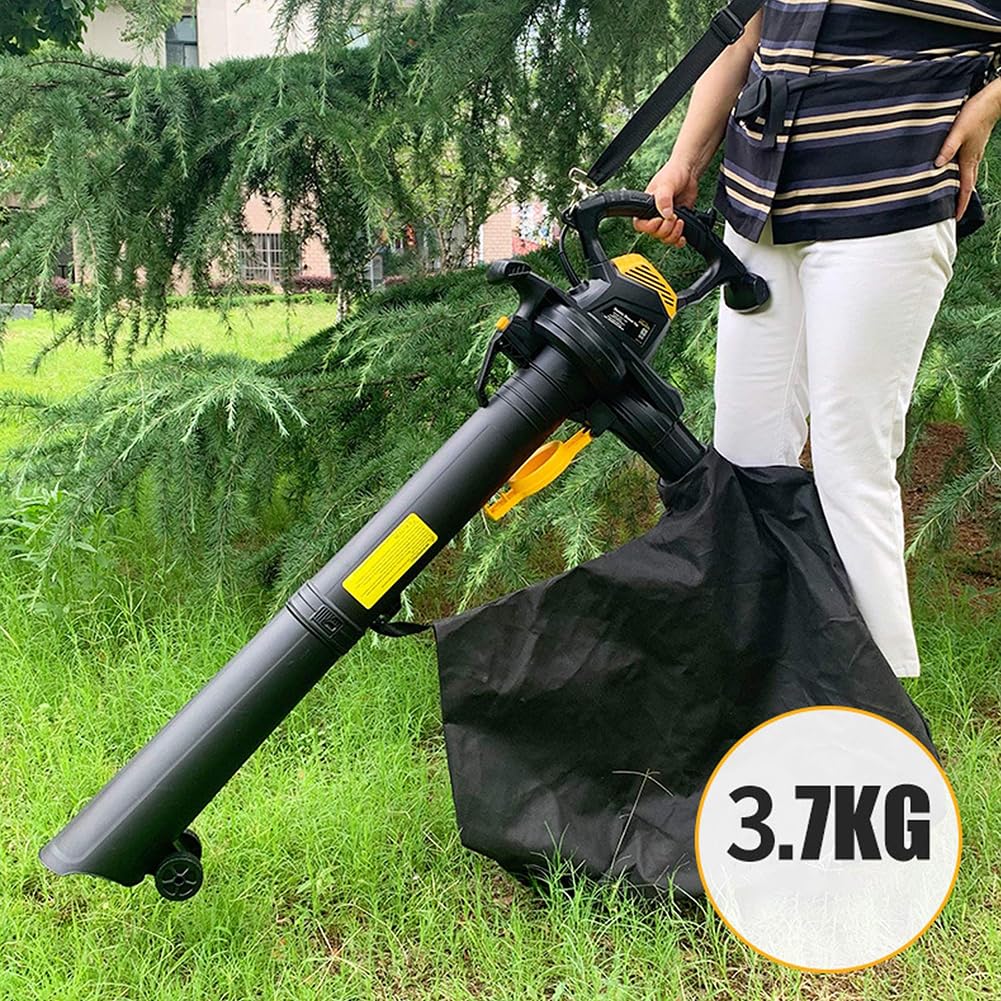 Soplador y trituradora de Hojas para jardín de 3800 W, Aspirador y sopladores eléctricos para jardín, aspiradora de Hojas para jardín con Bolsa recolectora de Hojas de 40l